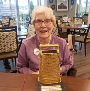 Senior Independent Living Cottleville MO - Trivia Champ Awarded Golden Grater