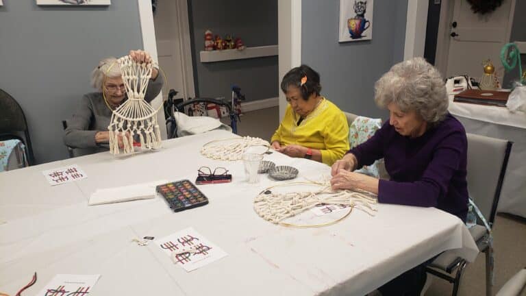 Senior Independent Living Cottleville MO - Creating Macramé Wreaths