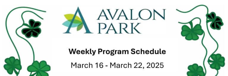 Senior Living Cottleville MO - Avalon Park’s Upcoming Events March 16th - March 22nd