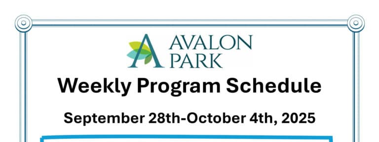 Senior Living Cottleville, MO - Avalon Park’s Upcoming Events Sept 28th - Oct 4th